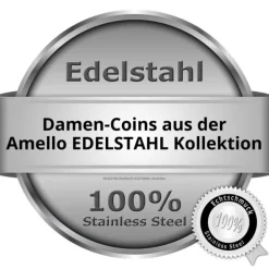 Amello Stahl Coin Zirkonia fuchsia für Coinsfassung Edelstahlschmuck ESC301P