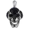 Amello Totenkopf Kettenanhänger schwarze Zirkonia Edelstahlschmuck ESHS50S