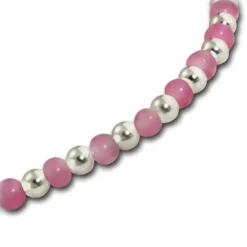Armäleon Damenarmband Komplettset Kugeln rosa Design+Verschluss 925er ARS002A