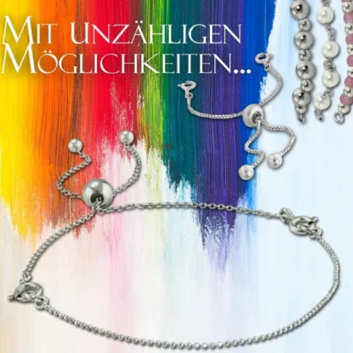 Armäleon Damenarmband Komplettset Kugelkette Design+Verschluss 925er ARS010J