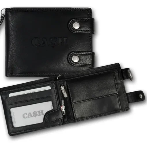 Bag Street Bikerbörse quer Leder schwarz Herren Brieftasche OPJ124S