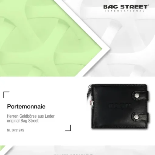 Bag Street Bikerbörse quer Leder schwarz Herren Brieftasche OPJ124S