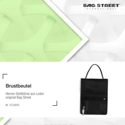 Bag Street Brustbeutel Leder schwarz Brusttasche Brustbörse OTJ503S