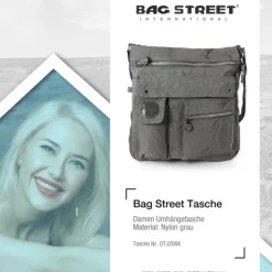 Bag Street Crinkle Nylon grau Cross-Body OTJ206K