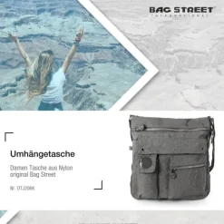 Bag Street Crinkle Nylon grau Cross-Body OTJ206K