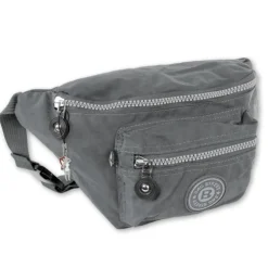 Bag Street Gürteltasche Nylon grau Hüfttasche Bauchtasche Damen, Herren OTJ506K