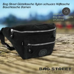 Bag Street Gürteltasche Nylon schwarz Hüfttasche Bauchtasche Damen OTJ506S