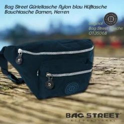 Bag Street Gürteltasche Nylon blau Hüfttasche Bauchtasche Damen, Herren OTJ506B