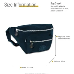 Bag Street Gürteltasche Nylon blau Hüfttasche Bauchtasche Damen, Herren OTJ506B