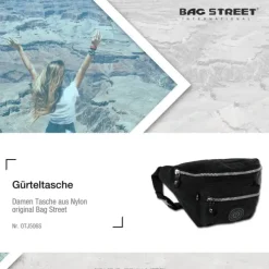 Bag Street Gürteltasche Nylon schwarz Hüfttasche Bauchtasche Damen OTJ506S