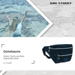Bag Street Gürteltasche Nylon blau Hüfttasche Bauchtasche Damen, Herren OTJ506B