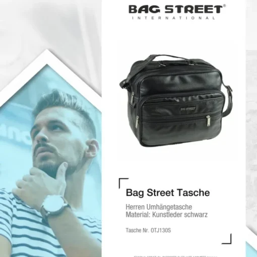 Bag Street Kunstleder schwarz Arbeitstasche Flugbegleiter OTJ130S