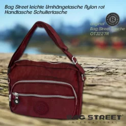 Bag Street leichte Nylon rot Handtasche OTJ227R