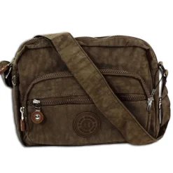 Bag Street leichte Nylon braun Handtasche OTJ227N