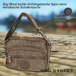 Bag Street leichte Nylon stone Handtasche OTJ227L