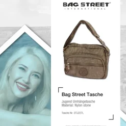 Bag Street leichte Nylon stone Handtasche OTJ227L