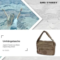 Bag Street leichte Nylon stone Handtasche OTJ227L