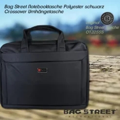 Bag Street Notebooktasche Polyester schwarz Crossover OTJ255S