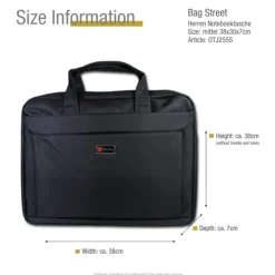 Bag Street Notebooktasche Polyester schwarz Crossover OTJ255S