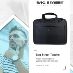 Bag Street Notebooktasche Polyester schwarz Crossover OTJ255S