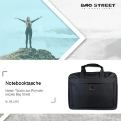 Bag Street Notebooktasche Polyester schwarz Crossover OTJ255S