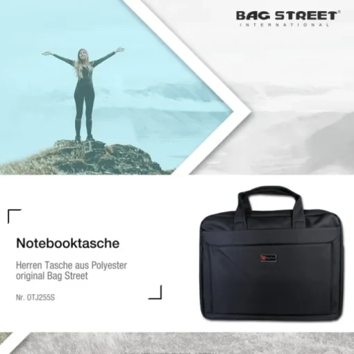 Bag Street Notebooktasche Polyester schwarz Crossover OTJ255S