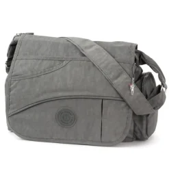 Bag Street Nylon grau Modische Überschlagtasche Crossover OTJ214K