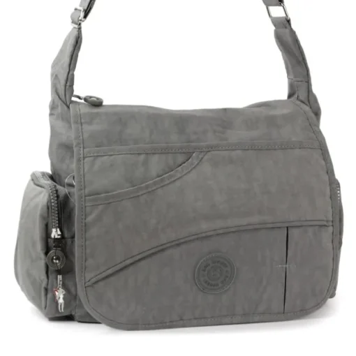 Bag Street Nylon grau Modische Überschlagtasche Crossover OTJ214K