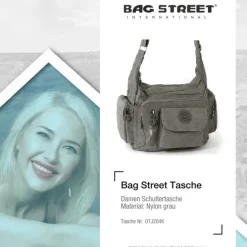 Bag Street Nylon grau Sportliche Damen OTJ204K