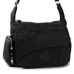 Bag Street Nylon schwarz Überschlagtasche Crossover OTJ214S
