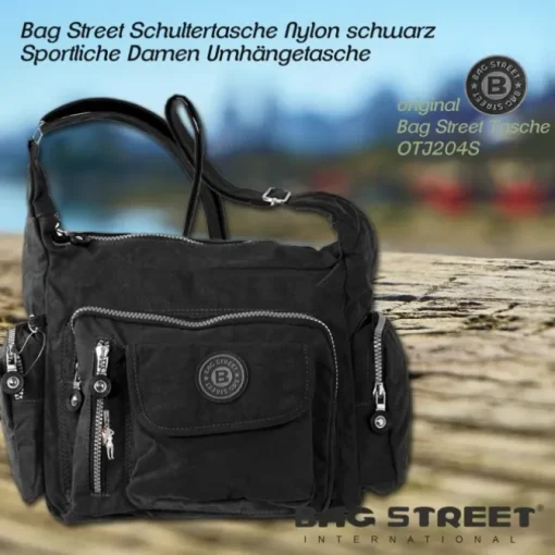 Bag Street Nylon schwarz Sportliche Damen OTJ204S