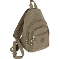 Bag Street Rucksack Crinkle Nylon braun trendiger Damen Cityrucksack ORJ200N
