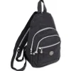 Bag Street Rucksack Crinkle Nylon schwarz trendiger Damen Cityrucksack ORJ200S