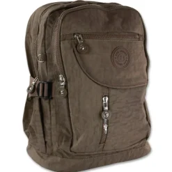 Bag Street Rucksack Handtasche Nylon braun trendiger Damen Cityrucksack OTJ604N