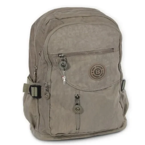 Bag Street Rucksack, Handtasche Nylon stone, braun Damen Cityrucksack OTJ604L