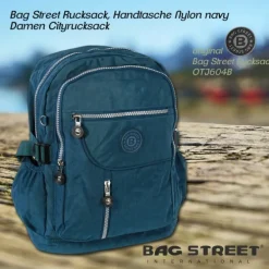 Bag Street Rucksack, Handtasche Nylon navy Damen Cityrucksack OTJ604B