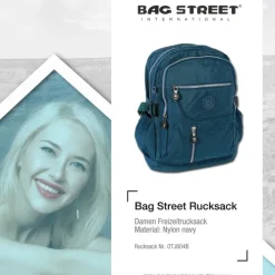 Bag Street Rucksack, Handtasche Nylon navy Damen Cityrucksack OTJ604B