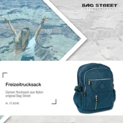 Bag Street Rucksack, Handtasche Nylon navy Damen Cityrucksack OTJ604B