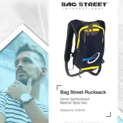 Bag Street Rucksack Nylon blau grau Bike- Fahrradrucksack OTJ614B