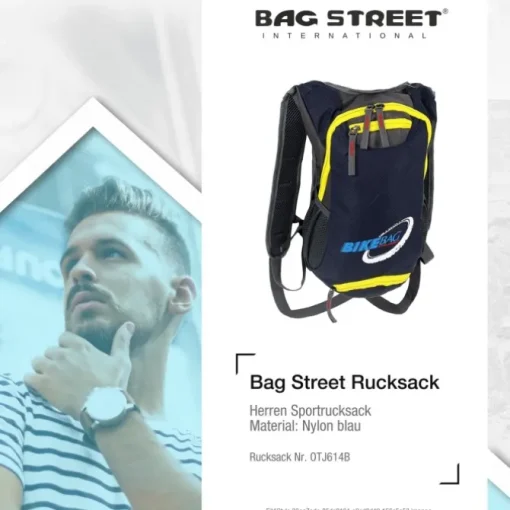 Bag Street Rucksack Nylon blau grau Bike- Fahrradrucksack OTJ614B