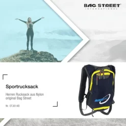 Bag Street Rucksack Nylon blau grau Bike- Fahrradrucksack OTJ614B