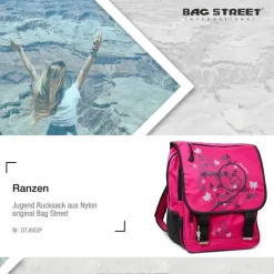 Bag Street Rucksack Nylon pink großer Schulranzen Schultasche OTJ602P