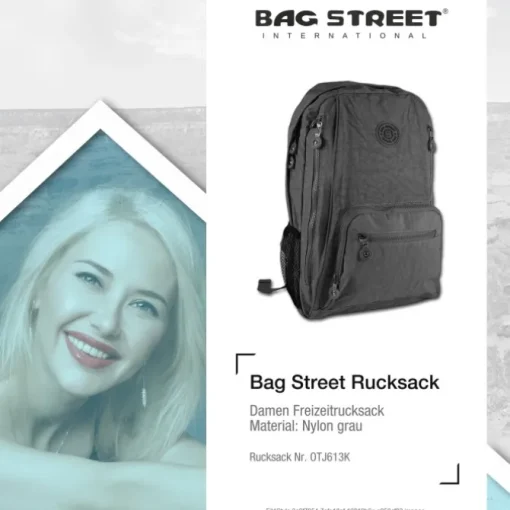 Bag Street Rucksack Nylon grau Rucksacktasche OTJ613K