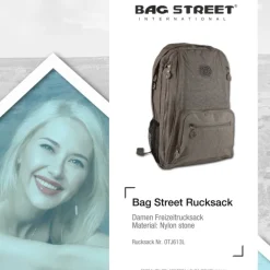 Bag Street Rucksack Nylon stone braun Rucksacktasche OTJ613L