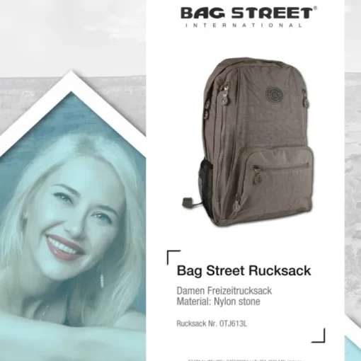 Bag Street Rucksack Nylon stone braun Rucksacktasche OTJ613L