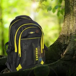 Bag Street Rucksack Synthetik schwarz, gelb Laptopfach Laptoprucksack OTJ605Y
