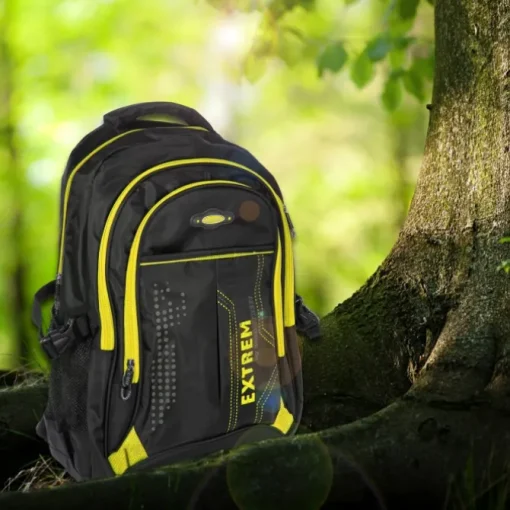 Bag Street Rucksack Synthetik schwarz, gelb Laptopfach Laptoprucksack OTJ605Y