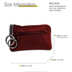 Bag Street Schlüsseltasche rotbraun Echtleder, glattes Leder Etui OPJ900C