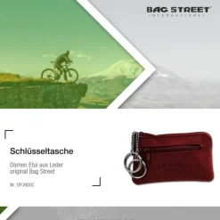 Bag Street Schlüsseltasche rotbraun Echtleder, glattes Leder Etui OPJ900C