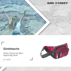 Bag Street sportliche Gürteltasche Nylon pink Bauchtasche Hüfttasche OTJ507P